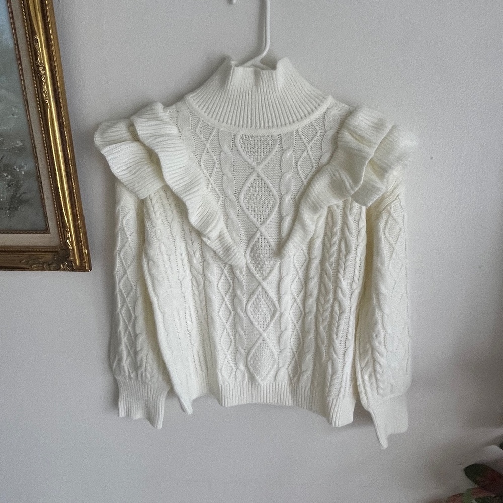 Turtle Neck Sweater With Ruffles - image 1